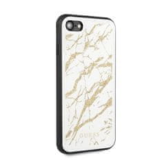 Guess Ohišje Guess Marble Glass Gold Glitter - iPhone SE 2020 / 8 / 7 (belo)