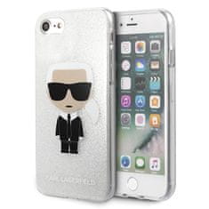 Karl Lagerfeld Karl Lagerfeld Iconic Karl - Ohišje za iPhone SE 2020 / 8 / 7 (srebrni bleščice)