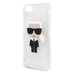 Karl Lagerfeld Karl Lagerfeld Iconic Karl - Ohišje za iPhone SE 2020 / 8 / 7 (srebrni bleščice)