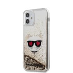 Karl Lagerfeld Karl Lagerfeld Liquid Glitter Choupette - ohišje za iPhone 12 Mini (zlato)