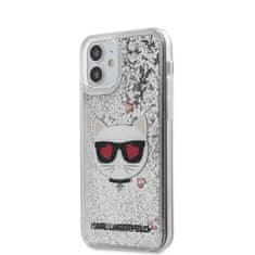 Karl Lagerfeld Karl Lagerfeld Liquid Glitter Choupette - ohišje za iPhone 12 Mini (srebrno)