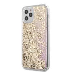 Guess Guess 4G Liquid Glitter - Ohišje za iPhone 12 / iPhone 12 Pro (zlato/rožnato)