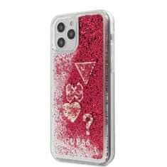 Guess Guess Liquid Glitter Charms - Ohišje za iPhone 12 / iPhone 12 Pro (malina)