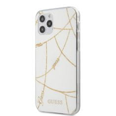 Guess Guess Zlata verižica - Ohišje za iPhone 12 / iPhone 12 Pro (belo)