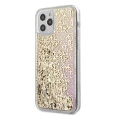 Guess Guess 4G Liquid Glitter - Ohišje za iPhone 12 Pro Max (zlato/rožnato)