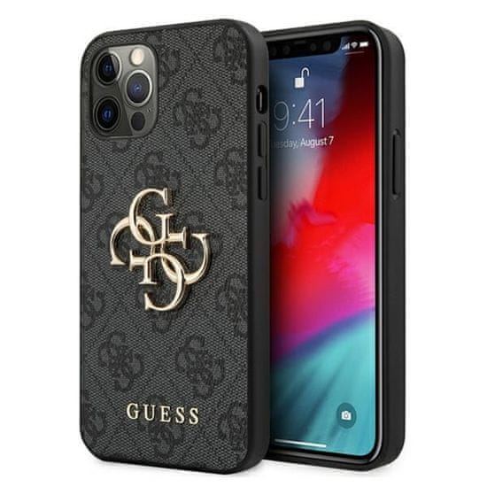 Guess Guess 4G Big Metal Logo - Ohišje za iPhone 12 / iPhone 12 Pro (sivo)