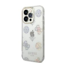 Guess Ohišje Guess Peony Glitter - Ohišje za iPhone 14 Pro (prozorno)