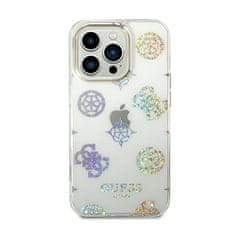 Guess Ohišje Guess Peony Glitter - Ohišje za iPhone 14 Pro (prozorno)