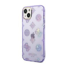 Guess Ohišje Guess Peony Glitter - Ohišje za iPhone 14 Plus (vijolična)