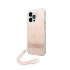 Guess Guess 4G Print Cord - Ohišje z vrvico za iPhone 14 Pro (roza)