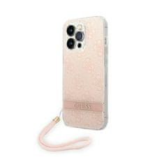 Guess Guess 4G Print Cord - Ohišje z vrvico za iPhone 14 Pro Max (roza)