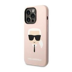 Karl Lagerfeld Karl Lagerfeld Silikonsko ohišje Iconic Karl`s Head - iPhone 14 Pro Case (roza)