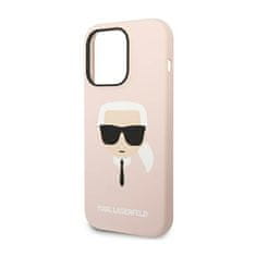 Karl Lagerfeld Karl Lagerfeld Silikonsko ohišje Iconic Karl`s Head - iPhone 14 Pro Case (roza)