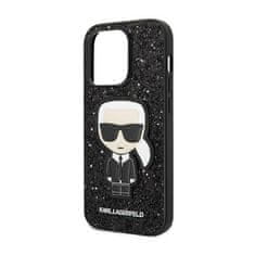 Karl Lagerfeld Karl Lagerfeld Glitter Flakes Ikonik - Ohišje za iPhone 14 Pro Max (črno)