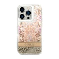 Guess Guess Liquid Glitter Paisley - Ohišje za iPhone 14 Pro (zlato)