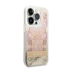 Guess Guess Liquid Glitter Paisley - Ohišje za iPhone 14 Pro (zlato)