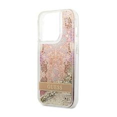 Guess Guess Liquid Glitter Paisley - Ohišje za iPhone 14 Pro (zlato)