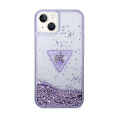 Guess Guess Liquid Glitter Triangle Logo Case - Ohišje za iPhone 14 Plus (vijolično)