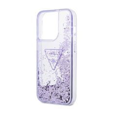 Guess Guess Liquid Glitter Triangle Logo Case - Ohišje za iPhone 14 Pro (vijolično)