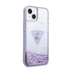 Guess Guess Liquid Glitter Triangle Logo Case - Ohišje za iPhone 14 Plus (vijolično)