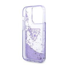 Guess Guess Liquid Glitter Triangle Logo Case - Ohišje za iPhone 14 Pro (vijolično)