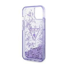 Guess Guess Liquid Glitter Triangle Logo Case - Ohišje za iPhone 14 Plus (vijolično)