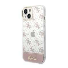 Guess Guess 4G Stripe Script Logo galvaniziran vzorec - Ohišje za iPhone 14 (roza)