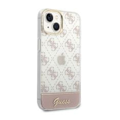 Guess Guess 4G Stripe Script Logo galvaniziran vzorec - Ohišje za iPhone 14 (roza)