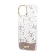 Guess Guess 4G Stripe Script Logo galvaniziran vzorec - Ohišje za iPhone 14 (roza)