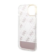 Guess Guess 4G Stripe Script Logo galvaniziran vzorec - Ohišje za iPhone 14 (roza)