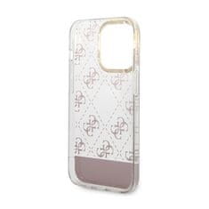 Guess Guess 4G Stripe Script Logo galvaniziran vzorec - Ohišje za iPhone 14 Pro Max (roza)