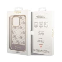 Guess Guess 4G Stripe Script Logo galvaniziran vzorec - Ohišje za iPhone 14 Pro Max (roza)