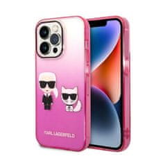 Karl Lagerfeld Karl Lagerfeld Gradient Ikonik Karl &amp; Choupette - Ohišje za iPhone 14 Pro (roza)