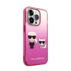 Karl Lagerfeld Karl Lagerfeld Gradient Ikonik Karl &amp; Choupette - Ohišje za iPhone 14 Pro (roza)