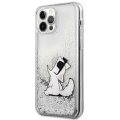 Karl Lagerfeld Karl Lagerfeld Liquid Glitter Choupette Fun - ohišje za iPhone 12 / iPhone 12 Pro (srebrno)