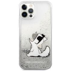 Karl Lagerfeld Karl Lagerfeld Liquid Glitter Choupette Fun - ohišje za iPhone 12 / iPhone 12 Pro (srebrno)