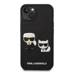 Karl Lagerfeld Karl Lagerfeld Ikonik 3D Karl &amp; Choupette - Ohišje za iPhone 14 (črno)