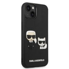 Karl Lagerfeld Karl Lagerfeld Ikonik 3D Karl &amp; Choupette - Ohišje za iPhone 14 (črno)