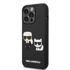 Karl Lagerfeld Karl Lagerfeld Ikonik 3D Karl &amp; Choupette - Ohišje za iPhone 14 Pro (črno)