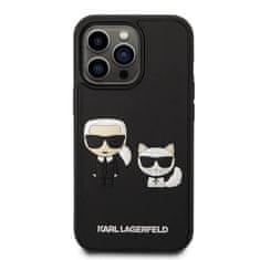 Karl Lagerfeld Karl Lagerfeld Ikonik 3D Karl &amp; Choupette - Ohišje za iPhone 14 Pro Max (črno)