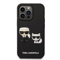 Karl Lagerfeld Karl Lagerfeld Ikonik 3D Karl &amp; Choupette - Ohišje za iPhone 14 Pro (črno)