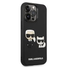 Karl Lagerfeld Karl Lagerfeld Ikonik 3D Karl &amp; Choupette - Ohišje za iPhone 14 Pro Max (črno)