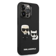 Karl Lagerfeld Karl Lagerfeld Ikonik 3D Karl &amp; Choupette - Ohišje za iPhone 14 Pro (črno)