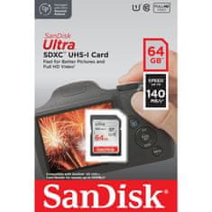 SanDisk SanDisk Ultra SDXC - Spominska kartica 64 GB Class 10 UHS-I 140 MB/s