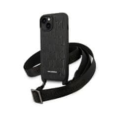 Karl Lagerfeld Karl Lagerfeld Monogram Plaque Logo Strap - Ohišje za iPhone 14 (črno)