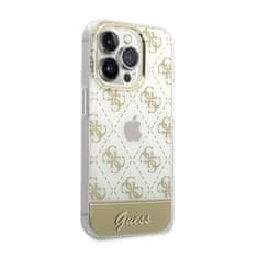 Guess Guess 4G Stripe Script Logo galvaniziran vzorec - Ohišje za iPhone 14 Pro (zlato)