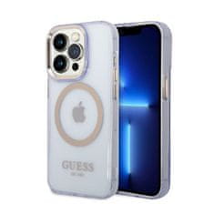 Guess Ohišje Guess Gold Outline Translucent MagSafe - iPhone 14 Pro Max (vijolično)