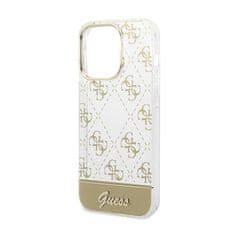 Guess Guess 4G Stripe Script Logo galvaniziran vzorec - Ohišje za iPhone 14 Pro (zlato)