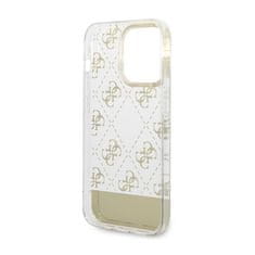 Guess Guess 4G Stripe Script Logo galvaniziran vzorec - Ohišje za iPhone 14 Pro (zlato)