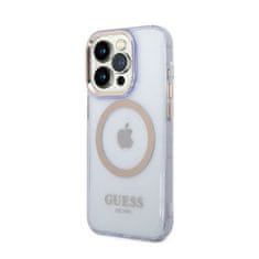 Guess Ohišje Guess Gold Outline Translucent MagSafe - iPhone 14 Pro Max (vijolično)